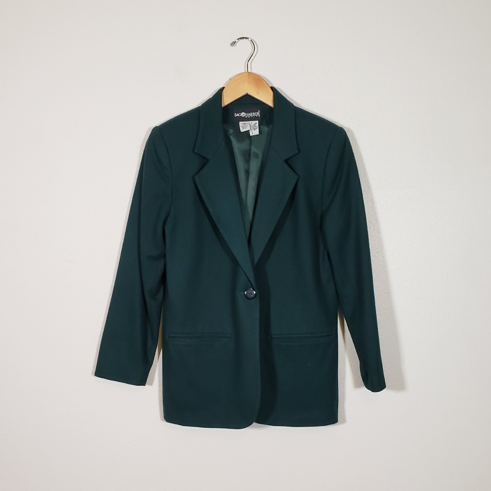 BOGO FREE - Vintage Forest Green Wool Blazer